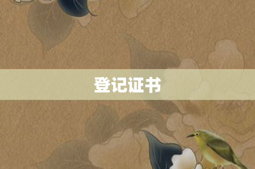 登记证书