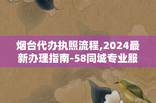 烟台代办执照流程,2024最新办理指南-58同城专业服务解析